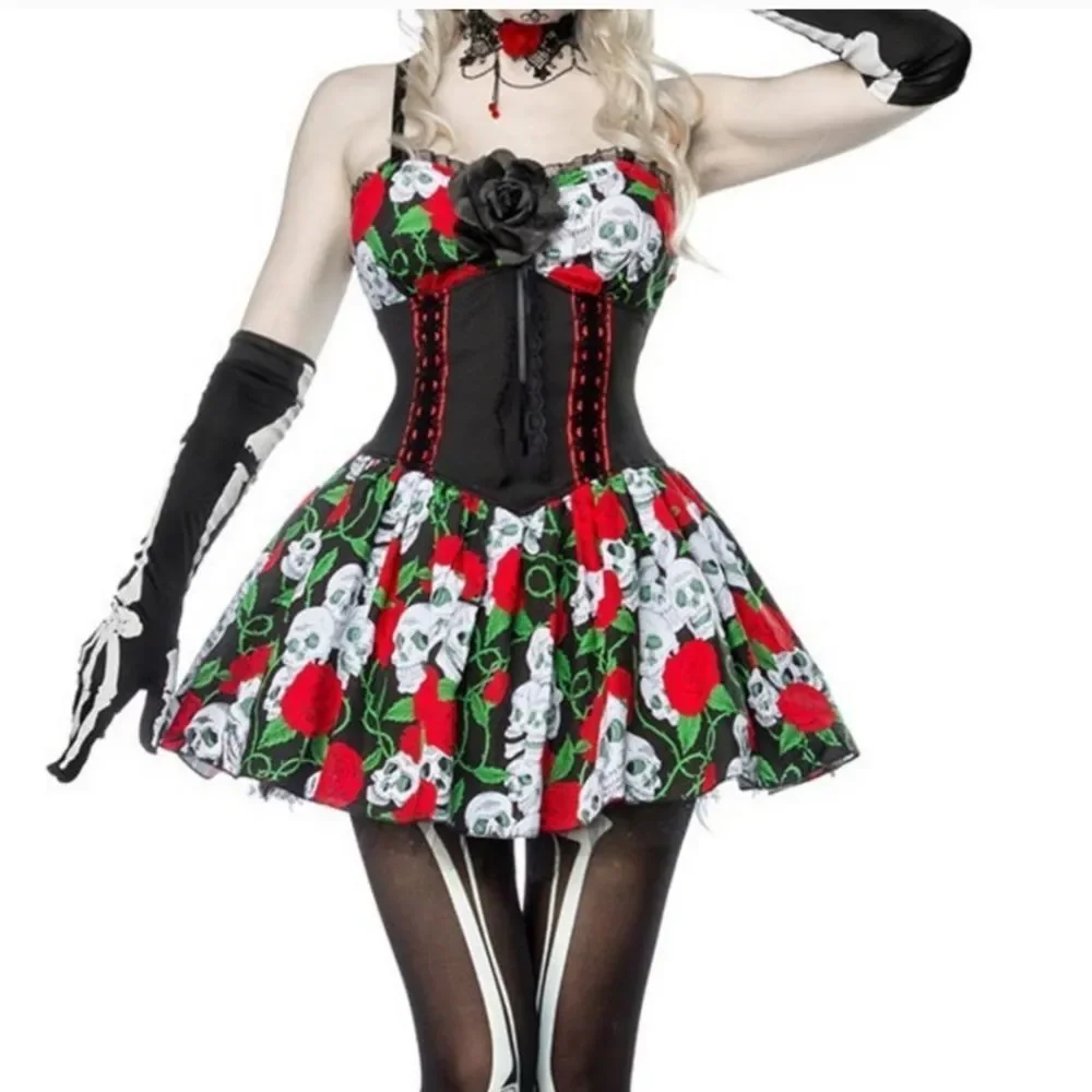 Hot Topic Black and Red Skull Dress - Picture 4 of 10
